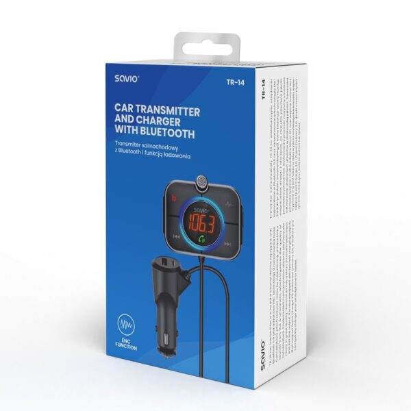 TRANSMISOR FM BLUETOOTH 5.0 COCHE SAVIO TR-14 - Imagen 6