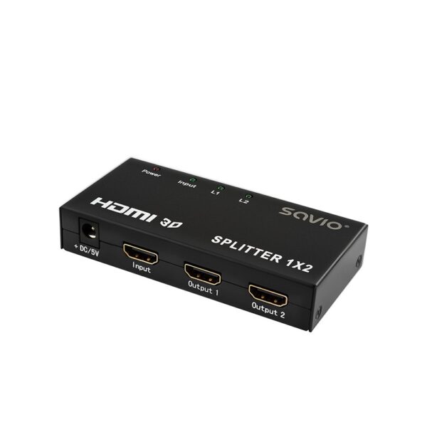 SPLITTER 1X2 HDMI FULL HD 3D SAVIO CL-42 NEGRO - Imagen 3