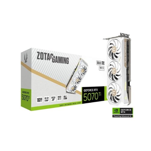 TARJETA GRÁFICA ZOTAC RTX 5070 TI SOLID CORE OC 16GB WHITE