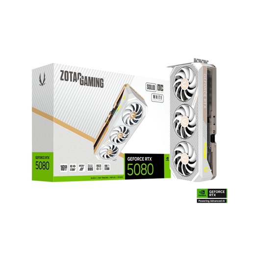 TARJETA GRÁFICA ZOTAC RTX 5080 SOLID OC WHITE 16GB