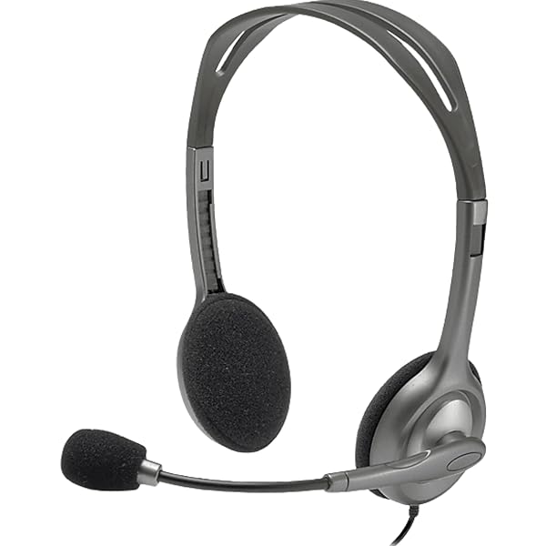 Auriculares con micrófono H110 | Plateado | Sonido estéreo | Micrófono con cancelación de Ruido | Cable 1,8 m | Almohadillas Acolchadas
