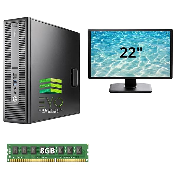 HP – 800 G2 Sobremesa | 8 GB RAM | 256 GB SSD | Monitor| Intel Core i5 6ª Gen| Compacto y fiable | Windows 11 Pro (Reacondicionado) (22 Pulgadas)