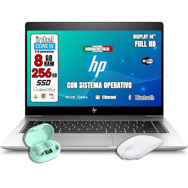 HP ELITEBOOK 840 G6 Portátil 14" FHD i5-8265U 20GB RAM 256GB SSD | Alto Rendimiento y eficiencia Profesional | Windows 11 Pro (Reacondicionado)