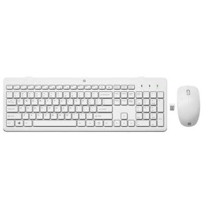HP – Pack Teclado y Ratón Inalámbrico 230 | Blanco | Conexión USB 2,4 GHz | Teclado Silencioso | Ratón Compacto | Gran Autonomía