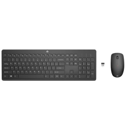 HP – Pack Teclado y Ratón Inalámbrico 230 | Conexión USB 2,4 GHz | Negros | Teclado Silencioso | Ratón Compacto | hasta 1 000 h batería